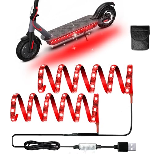 Keiurot Led Lights for Scooter Night Riding Electric Scooter LED Strip Light Red Led Light Strips 5v Flashing Mode for Xiaomi M365/pro/Ninebot/Mercane Skateboard Light 2 in 1