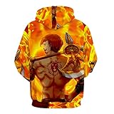 HopeOfLove 3d printing custom cute Loose The Seven Deaddly Siins Escanor Anime hooded sweatshirt Long Sleeve Pullover Hoodies for teens Autumn Winter Warm Sweaters Tops with pocket