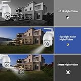 SV3C Auto Tracking PTZ WiFi Wireless Camera Outdoor, Dual Band 5MP IP Camera, 5X Optical Zoom, Color Night Vision, Two Way Audio, IP66 Waterproof, Motion Alert, ONVIF, Blueiris, RTSP, SD Card Slot