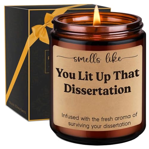 GSPY Graduate Candle - PhD Graduation Gifts, Doctorate Degree Gifts for Women, Men - Funny Dissertation, Congratulations Grad, 2025 Graduation Present for Him, Her, Doctoral Graduates, PhD Student