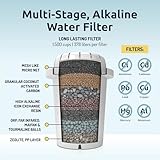 Invigorated Water pH Recharge Alkaline Water Filter Dispenser – BPA-Free Glass Countertop Water Filter Pitcher Purifier for Home & Office, 36-Cup Capacity, 360L Long Filter Life (Bamboo Classic)