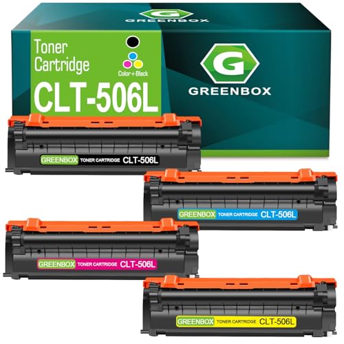 GREENBOX Compatible CLT 506L Toner Cartridge Replacement for Samsung CLT-506L K506L C506L M506L Y506L for CLP-680ND CLX-6260FR CLX-6260FD CLX-6260ND CLX-6260FW 680DW Printer (4 Pack)