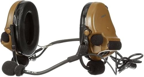 Peltor ComTac V Dual Lead Neckband Headset with Dynamic Mic (NRR 23dB) Coyote.