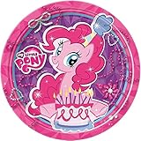 My Little Pony Birthday Party Supplies Favor Deluxe Bundle Pack Serves 16 includes 16 Plates, 16 Napkins, 1 Table Cover, 1 Banner, 16 Loot Bags, 24 Tattoos, 1 Dinosaur Sticker Sheet