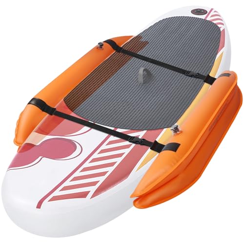 Universal Paddle Board Stabilizer, 0.6MM PVC Inflatable Kayak Canoe Boat Stabilizers with High-Visibility Orange for Safety, Kayak Canoe Outrigger to Keep Balance for Beginners, Kids, Fishing, Yoga