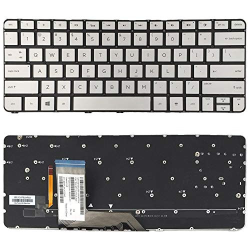 LXDDP Laptop Replacement Keyboard for Backlit HP Spectre X360 13-4000 13-4001DX 13-4002DX 13-4003DX 13-4005DX 13-4013DX 806500-001 Silver US Layout