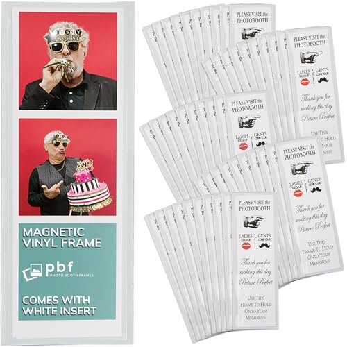 pbf PHOTO BOOTH FRAMES 2x6 Magnetic Picture Frames for Refrigerator | 2 x 6 Clear Magnetic Vinyl Frames for Photo Strips for Fridge (100-Pack)