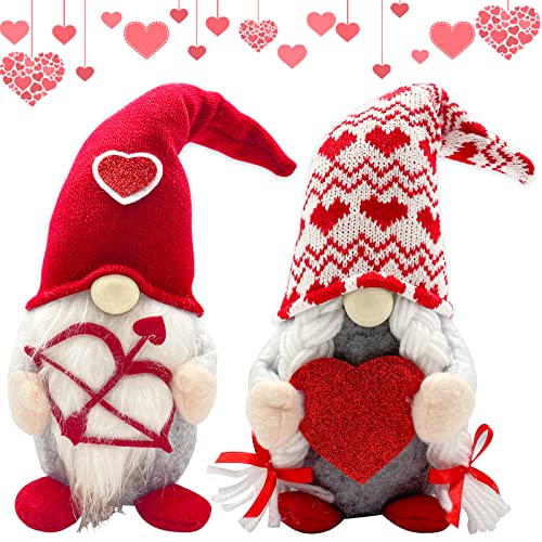 Valentines Day Decor - Valentines Day Decorations - Valentines Day Gifts for Her, Teacher, Girls, Him - Wedding for Women - Valentines Day Couple Plush Gnomes Decorations for Home