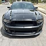 FREEMOTOR802 Compatible With 2010-2014 Ford Mustang GT500 Grille, Factory Style Upper Lower Grill Unpainted Black PP Polypropylene Front Bumper Guard Kit