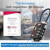 TSA Approved Cable Luggage Locks, Re-settable Combination with Alloy Body