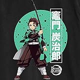 Demon Slayer Mens Anime T-Shirt Kimetsu No Yaiba Shirt - Tanjiro Kamado Tee (Black, XX-Large)