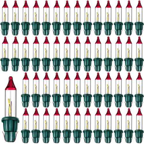 Ganeen 150 Pcs Christmas Replacement Mini Light Bulbs 3.5V Incandescent Bulbs Clear Flasher with Base Indoor Outdoor Lights Decorations for Bedroom Classroom Xmas Tree Lights (Green)