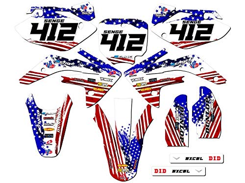 2007-2023 CRF 150 R Merica USA Senge Graphics Complete Kit with Rider I.D. Compatible with Honda