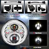 AlyoNed 7 inch Motorcycle LED Headlight 4.5" Fog Passing Lights DOT Kit Compatible with Harley Davidson Fat Boy Street Glide Heritage Softail Road King Switchback Electra Glide Ultra Classic Chrome