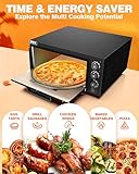 PYY Indoor Pizza Oven Countertop Electric Pizza Oven 1800W Commercial Pizza Oven with Pizza Stone and Timer