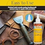 Fiebing's Leathercraft Cement - 4 oz Leather Glue Adhesive - Quick Drying, High Strength, Flexible, Permanent Bonding Leather Repair for Jackets, Shoes, Furniture, Purse - Non-Toxic & Non-Flammable