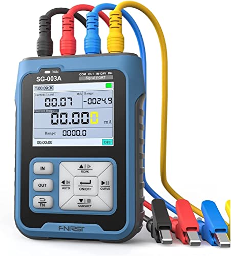 FNIRSI SG-003A Signal Generator - 0-24mA 0-24V Current Voltage Adjustable Analog Simulator, Preset Value, Real-time Curve, Historical Record, Multiple Signal Programmable Function Generator
