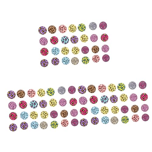 300 Pcs Leopard Glass Patch Circle Stickers Decoration Nail Stickers Round Stickers Neon Lot Chain Round Cabochons Tiles Kit Cup Jewelry Patches Glass Patches DIY Jewelry Accessory