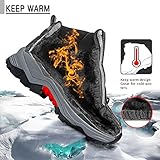 Littleplum Boys Snow Boots Winter Waterproof Antiskid Boots Hiking Outdoor Shoes for Kids(Toddler/Little Kid/Big Kid) Black Red Little Kid Size 12