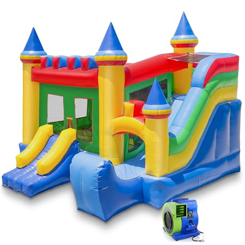 Cloud 9 Commercial Grade Castle Bounce House with Slide and Blower - 100% PVC 16' x 17' Inflatable Bouncer