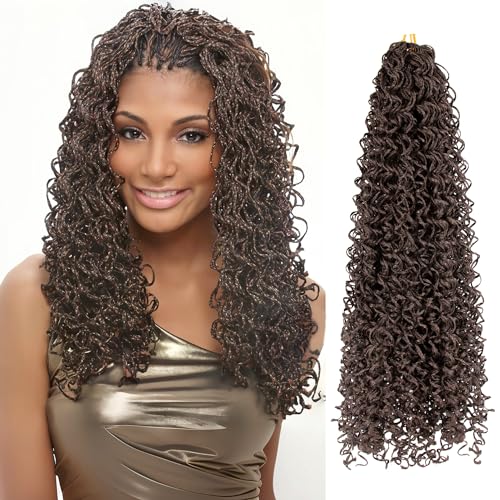 8 Packs of 55-Inch Wavy Small Box Braids Crochet Hair - Knots, Curls, and Waves with ZiZi Braids - Synthetic Hand Crochet Extensions - 28 Strands/Pack - Ideal for Black Women