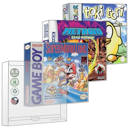 MALKO Video Game Protector Compatible with: Original Game Boy | Color & Gameboy Advance Game Box | Clear Plastic Sleeve | 10 PACK