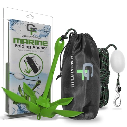 Gradient Fitness Kayak Anchor Kit | Paddle Board Accessories, Small Boat, SUP Jet Ski Accessories and Canoe Anchors, Jetski Accessory, PWC Anchor