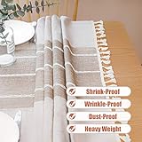 Vonabem Table Cloth Tassel Cotton Linen Table Cover for Kitchen Dinning Wrinkle Free Table Cloths (Coffee, 60in Round)