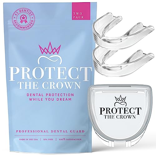 Protect The Crown Night Guard 2 Pack - Mouthguard for Teeth Grinding & Clenching, Professional Mouth Guard for Light and Heavy Grinding (Clear)