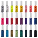 SHANY Nail Art Set Nail Polish - Glitter, Metallic, Pearls, Neon and Matte Nail Polish Nail Art Drawing Decoration Set With Built-in Thin Nail Art Brush - 24 Famous Colors Nail Polish Bulk
