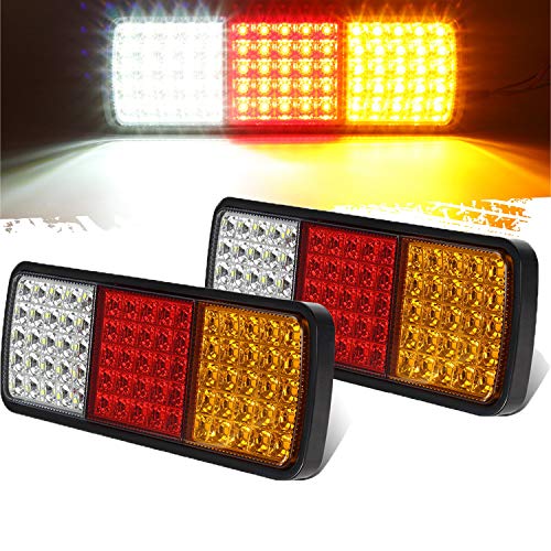 Partsam 2Pcs 75 LED Truck Tail Light Bar Waterproof 12V Turn Signal Brake Reverse Running Lights Taillight IP68 for Boat Snowmobile Utility Trailer Flatbed Trucks Bed Pickups RV Camper UTV UTE Vans