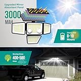 Solar Outdoor Lights - 3000LM 188 LED Motion Sensor Outdoor Lights, 4 Heads IP65 Waterproof Powered Security Flood Lights, 270°Wide Lighting Angle Wall Light with Sensors for Backyard Yard