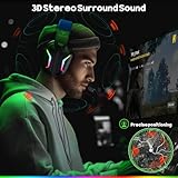 WESEARY Wireless Gaming Headsets for PC, PS5, PS4, Switch, Mac, 2.4GHz Wireless Gaming Headphone with ENC Noise Canceling Microphone, Bluetooth 5.4, Cool Lighting, 50H Battery, 50mm Drivers