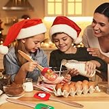 Lasnten 24 Pcs Christmas Silicone Spatula 11.02 Inch Christmas Spatula Set Christmas Kitchen Utensils with Wooden Handle Christmas Cake Decorating Spatula for Cooking Baking Stir Butter Cream