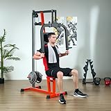 Soozier Chest Fly Machine and Chest Press Station, Delt Machine Home Gym Equipment for Chest, Back, Pectoral, Rear Deltoid and Shoulder Training, Red