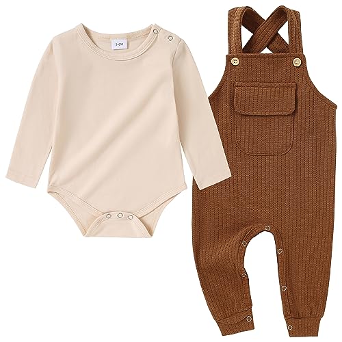 CARETOO Baby Boy Clothes Infant Overall For Boys Western Boys Clothes Infant Baby Boy Halloween Pants Outfits Long Sleeve Shirts Pumpkin Pants Infant Fall Winter Clothes Set