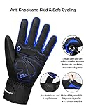 INBIKE Men's Winter Cold Weather Thermal Windproof Gel Bike Gloves Blue Large