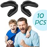 10 Pcs Sport Mouth Guards Gum Teeth Armor Game Guard for Boxing Basketball Football Hockey Karate Basketball Rugby Match (Black)