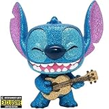 Funko Lilo & Stitch Stitch with Ukulele Diamond Glitter Pop! Vinyl Figure - Entertainment Earth Exclusive, Blue, 3.75 inches