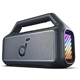 soundcore Boom 2 By Anker, Outdoor Speaker, 80W, Subwoofer, BassUp 2.0, 24H Playtime, IPX7 Waterproof, Floatable, RGB Lights, USB-C, Custom EQ, Bluetooth 5.3, Portable for Camping, Beach, and Backyard