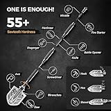 Sahara Sailor Unbreakable Tactical Shovel-180 Degree Folding Shovel-Camping Shovels - 23 in 1 Survival Gear and Equipment Multifunctional Camping Gear Survival Tools for Caping Hiking