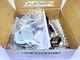 Connectors Pro - 4 Sets Crimp Type DB15 Male + Plastic Hoods + Pins Set, D-Sub 15P Male Crimp Connector, Pin & Hood Kit (4 DB15 Male + 4 Hoods + 60 Pins)