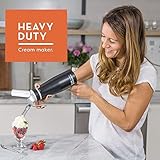 EurKitchen Professional Aluminum Whipped Cream Dispenser - Leak-Free Whip Cream Maker Canister with 3 Decorating Nozzles & Cleaning Brush - 1-Pint / 500 mL Cream Whipper - N2O Chargers (Not Included)