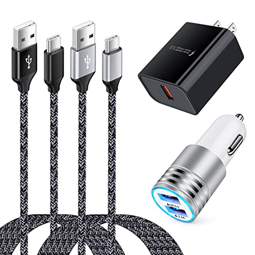 USB C Type Charging Cable C Wall Plug Car Charger Fast Charging Compatible for Google Pixel 9 Pro XL/9 Pro/8 7 6 Pro 6a/Samsung Galaxy A06/A35 5G/A55/A54/S24 Ultra/S24 Plus/S23FE/S22 Ultra/A15/A14/A13