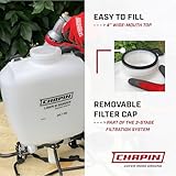 Chapin 60114 Made in USA 4-Gallon Backpack Sprayer with 3-Stage Filtration System Pump Pressured Sprayer, for Spraying Plants, Garden Watering, Lawns, Weeds and Pests, Translucent White