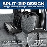 Dog Hammock For Truck with Fold Up Seats - Heavy Duty Crew Cab Size Floor Cover with Door Protection - Waterproof Truck Dog Seat Cover Back Seat with Door Protection - Machine Washable with Travel Bag