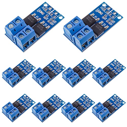 EPLZON DC Motor Speed Controller - PWM Adjustable 0-20KHz Switch Drive Module, DC 5V-36V, 15A (Max 30A), 400W FET Trigger - Pack of 10 Pcs