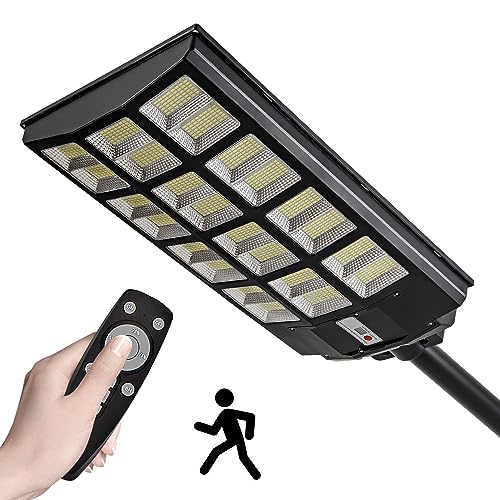 4000W Solar Street Lights Outdoor Waterproof, 400000LM, Dusk to Dawn Solar with Motion Sensor and Remote Control, LED Flood Light, Luces solares para exteriores, Suitable for courtyards, Garage.
