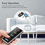 Esky Key Finder Locator with Sound, 85dB Item Trackers with 131ft Range Beeper Tags, Wireless Key Finders for Finding Keys Wallet Remote Control Pet Phone, 4 Receivers & Flashlight