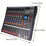 K-mxerpro 8 Channel Professional Audio Mixer Console Sound Board with 48V Phantom Power,USB Audio Interface for Live Show,Streaming Recording Music Stage Karaoke